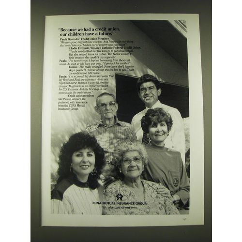 1989 Cuna Mutual Insurance Group Ad - Because we had a credit union
