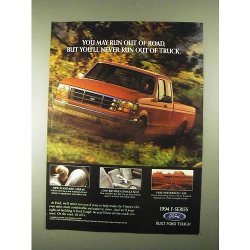 1994 Ford F-Series Pickup Truck Ad - Run Out of Road