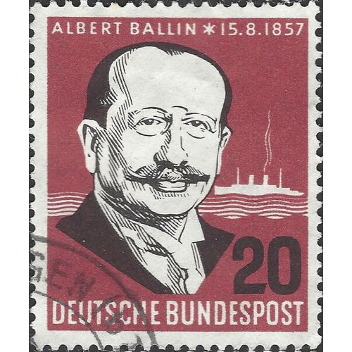 GERMANY, Albert Ballin, red-violet 1957, 20pf