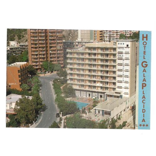 HOTEL GALA PLACIDIA, BENIDORM, SPAIN.. used vintage postcard 1983 stamp =