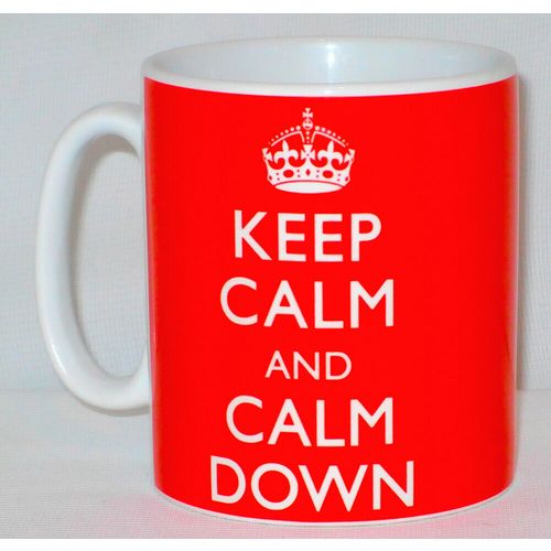 Keep Calm And Calm Down Mug Can Personalise Funny Stress Head Relax Chill Gift