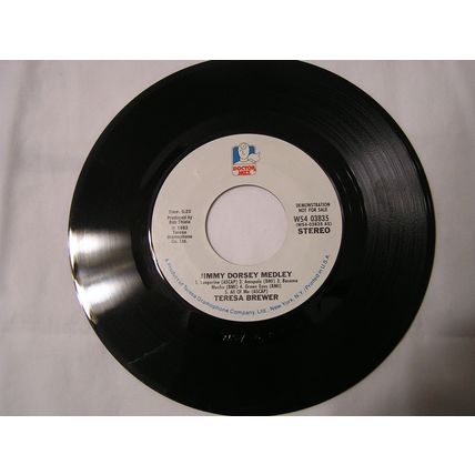 Teresa Brewer Promo 45-CLASSIC MEDLEY #1/JIMMY DORSEY MEDLEY STEREO