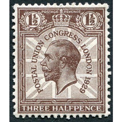 Great Britain 1929 1½d purple-brown SG 436 unused