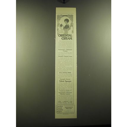 1913 Ferd. T. Hopkins Gouraud's Oriental Cream Ad - Dr. T. Felix Gourard's