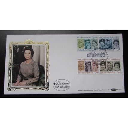 BENHAM - BLCS THE QUEEN'S 60TH BIRTHDAY LARGE SILK COVER 1986