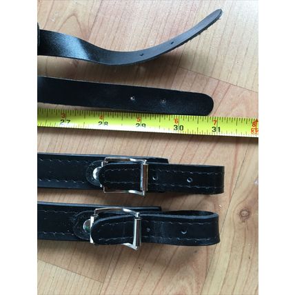 Mixed Variety Lot Black Leather Accordion Straps 6 pieces total! LOT D.