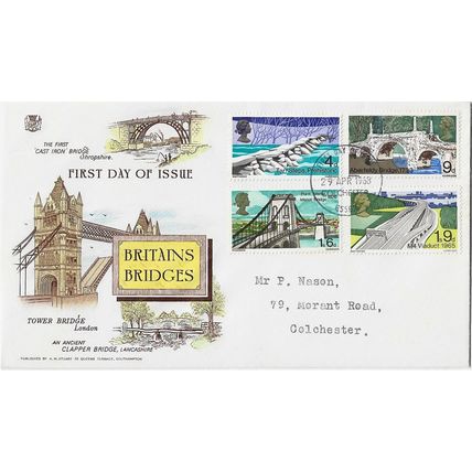 GB 1963 Britains Bridges set picture FDC Colchester pm