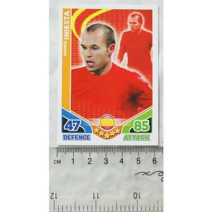 2010 Topps Match Attax World Cup Trading Card - Spain, Andres Iniesta