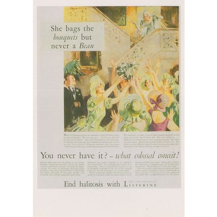 Listerine End Halitosis Ladies Party Fresh Breath Advertising Postcard