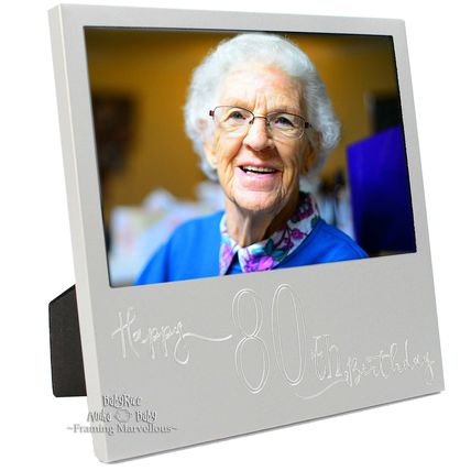 New Engraved Silver 80th Birthday Photo Frame Gift Celebration Memory Picture