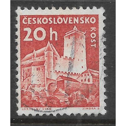 CZECH REPUBLIC 1960 CZECH CASTLES 20H ORANGE KOST SG 1144 FINE USED#2