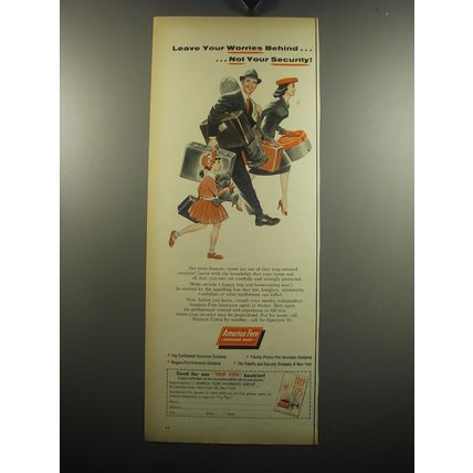 1957 America Fore Insurance Group Ad - Leave your worries behind