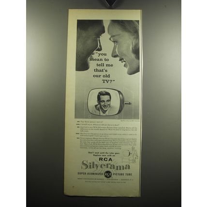 1957 RCA Silverama Picture Tube Ad - Perry Como - You mean to tell me
