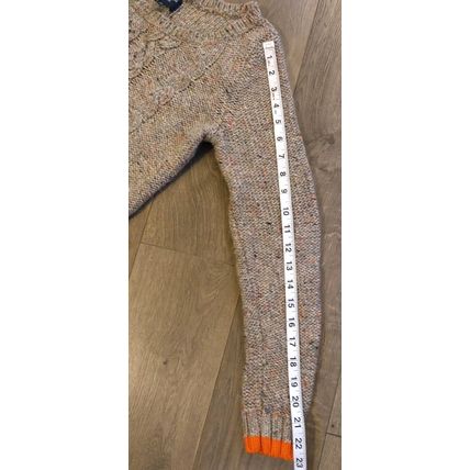 American Eagle Outfitters Open Cable Knit Confetti Sweater Orange Trim Wms Med