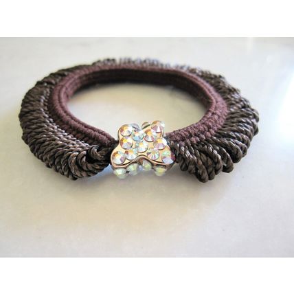 Butterfly shaped hair tie pony tail holder scrunchie with swarovski crystals