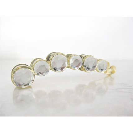 Clear or gray art deco sparkly banana hair claw clip with rhinestones