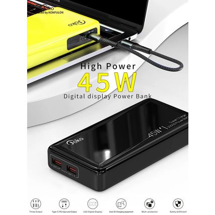 Konfulon PD 45W Power Bank 20000mAh 18W Super Fast Charge for iPhone iPad Pro UK