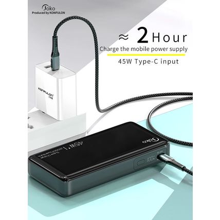 Konfulon PD 45W Power Bank 20000mAh 18W Super Fast Charge for iPhone iPad Pro UK
