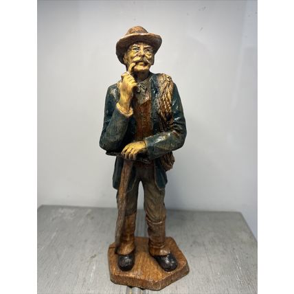 Old Man with Smoke Pipe Vintage Figurine Collectable.