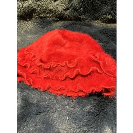 Red Fashionable Hat! Small has holes & Sracthes on the leather on the side,.