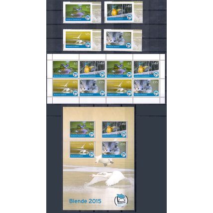 Frosch Eisvogel Schwan Strauß / Frog Kingfisher Swan Ostrich **/MNH 2016