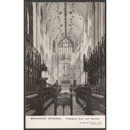 Presbytery Roof, Winchester Cathedral, Hampshire, c.1940 - Kerr RP Postcard