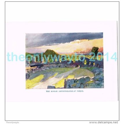 ROMAN AMPHITHEATRE, FREJUS, FRANCE, BOOK ILLUSTRATION/PRINT, 1926