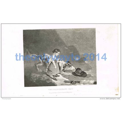 FISHERMANS HAT, PETERSONS MAGAZINE, BOOK ILLUSTRATION, c1850