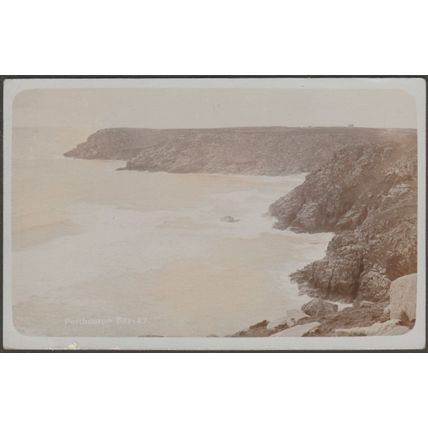Porthcurno Bay, Cornwall, 1910 - RP Postcard