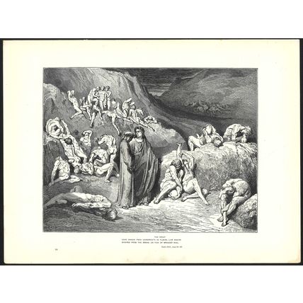 FALSIFIERS 1903 Gustave Doré - Dante Alighieri ANTIQUE ENGRAVING