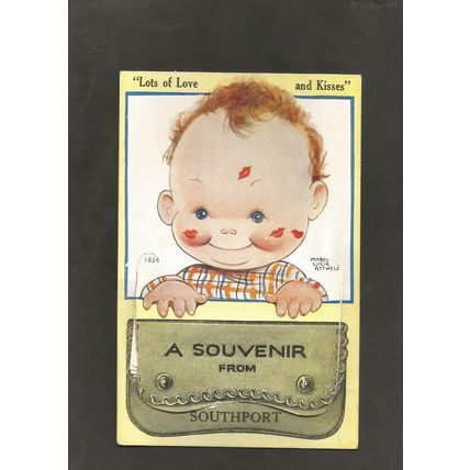 MABEL LUCIE ATTWELL NOVELTY PULLOUT POSTCARD SOUTHPORT Valentine