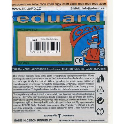 EDUARD 1/35 PHOTO ETCHED WWII GERMAN MILITARY POLICE RANKS