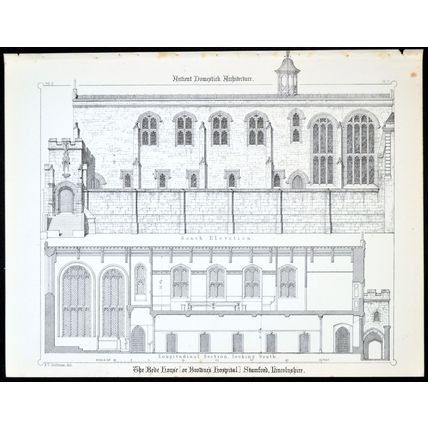 BEDE HOUSE, STAMFORD, LINCOLNSHIRE 1890 Francis Thomas Dollman LITHOGRAPH #2