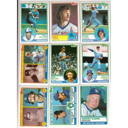 1983 Topps Milwaukee Brewers team set 33 cards