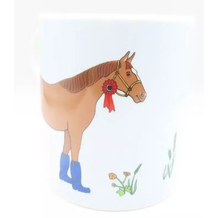 Horse Wearing Wellies Mug Fine China Ceramic 9.5 CM Microwave & Dishwasher Safe