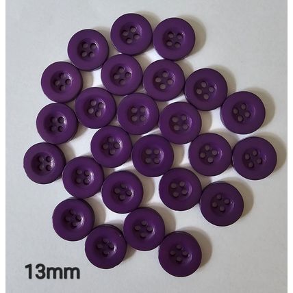 25 Purple Buttons Four Hole Round Shape Resin Size 13mm Ideal Baby Clothes