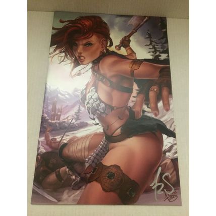 2021 Dynamite Comics Red Sonja Virgin & Bloody Virgin Variants #28 Signed