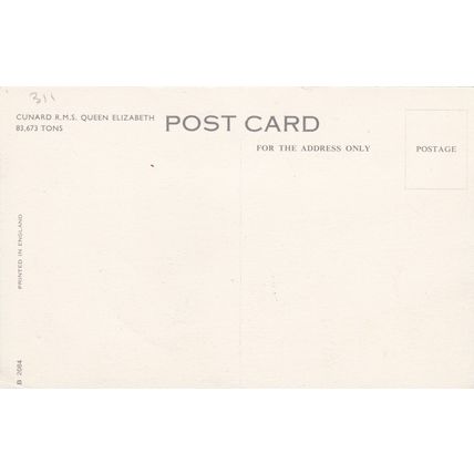 B311 CUNARD R.M.S. QUEEN ELIZABETH