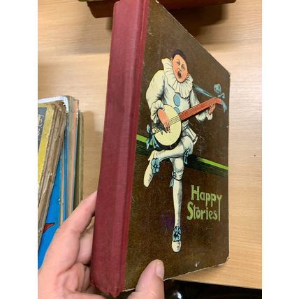RARE* c1920s "HAPPY STORIES" ILLUSTRATED FICTION LARGE HARDBACK BOOK (P5)