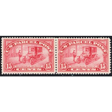 Q7, Mint VF HR 15¢ Pair - Parcel Post - SCV $120 - Stuart Katz