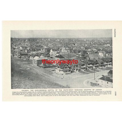 Calgary in Ranching Country, Canada, Book Illustration (Print), c1920