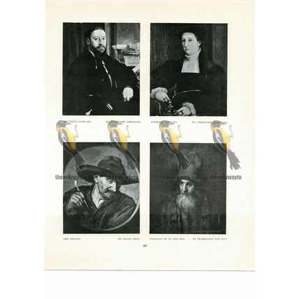 4 Portraits, Amberger, Hals & Rembrant van Ryn, Book Illustration (Print), 1934