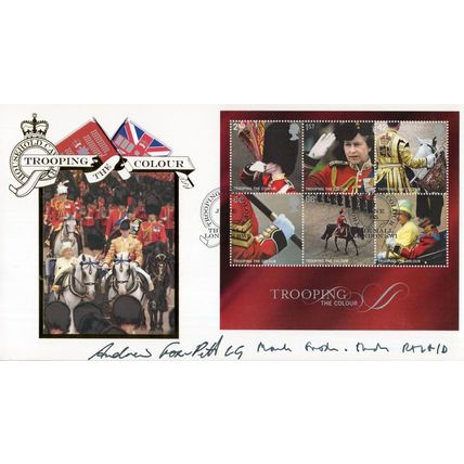 Andrew Fox-Pitt Mark Goodwin Hudson Trooping The Colour Hand Signed FDC
