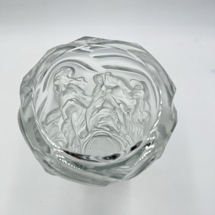Rare R.Lalique Crystal France Art Deco Harvest Wheat Frosted Embossed Vase 9.4”H