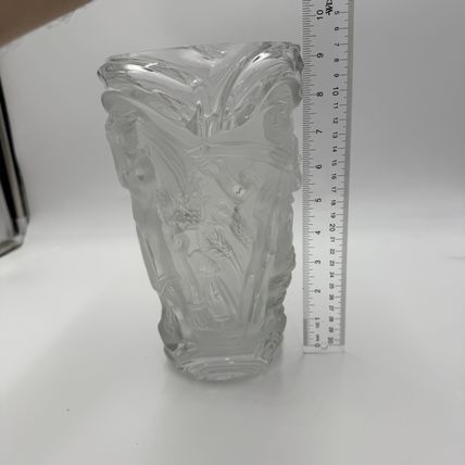 Rare R.Lalique Crystal France Art Deco Harvest Wheat Frosted Embossed Vase 9.4”H