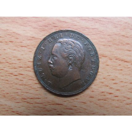 Portugal 1884 10 Reis D. Luiz 1 (Mint Error) Coin