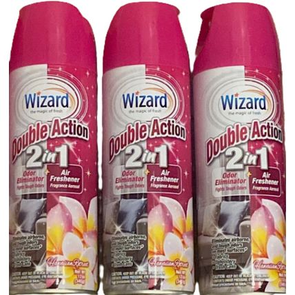 3PK Wizard Tough Odor Eliminator Air Freshener 2 in 1 HAWAIIAN RETREAT 12oz EACH