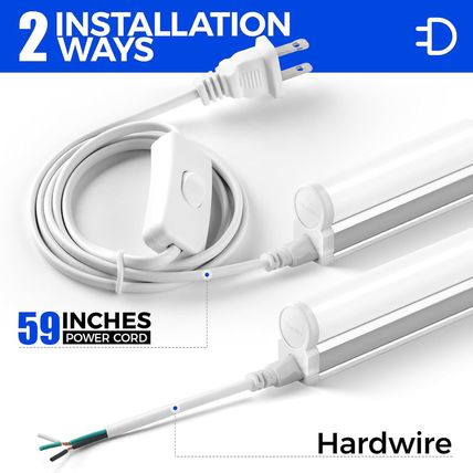 Barrina (6 Pack LED T5 Integrated Single Fixture, 4FT, 2200Lm, 6500K Super Brigh