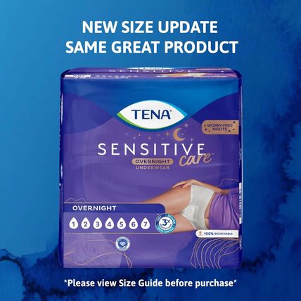 TENA Sensitive Care Overnight Incontinence Underwear for Women, Large, 64 Count