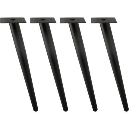 Oblique Furniture Leg 16 Inch, Slant Tapered Metal Coffee Table Legs 4Pcs, Mid C